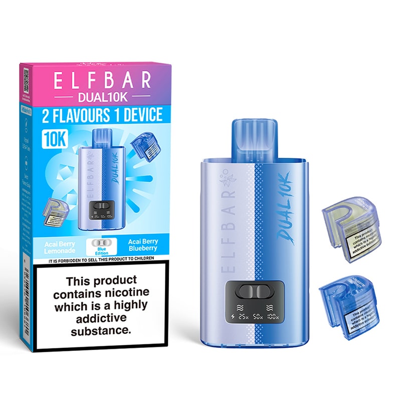 Elf Bar Dual 10K Pod Kit Dual Flavor, 10,000 Puffs, Rechargeable Vape