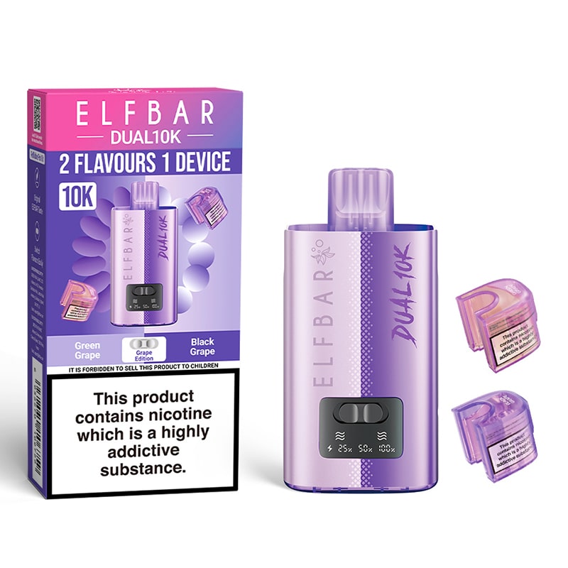 Elf Bar Dual 10K Pod Kit Dual Flavor, 10,000 Puffs, Rechargeable Vape