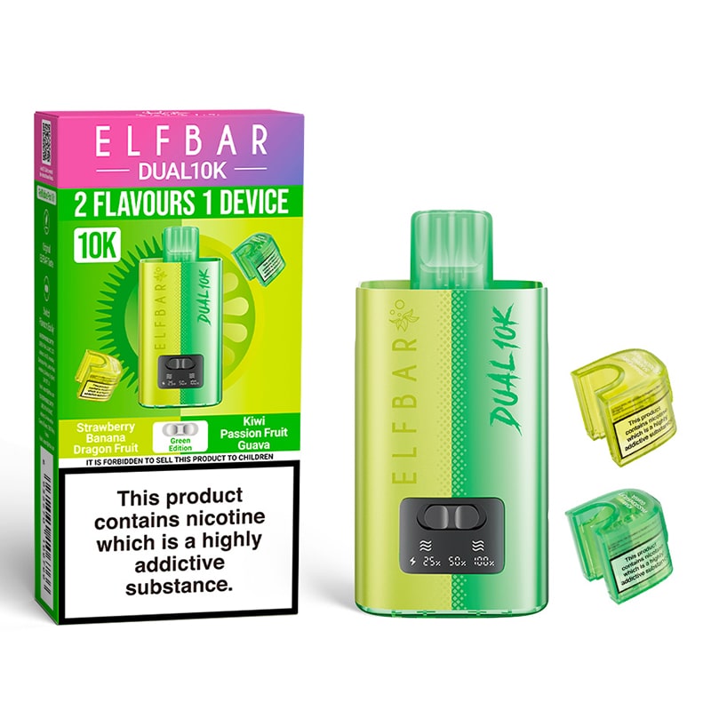 Elf Bar Dual 10K Pod Kit Dual Flavor, 10,000 Puffs, Rechargeable Vape