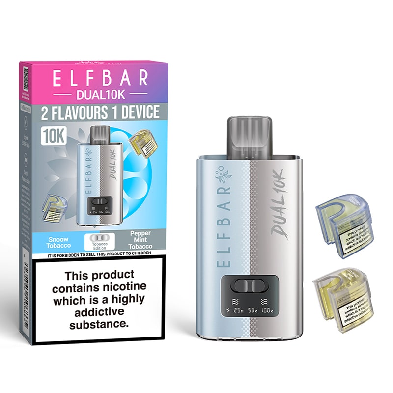 Elf Bar Dual 10K Pod Kit Dual Flavor, 10,000 Puffs, Rechargeable Vape