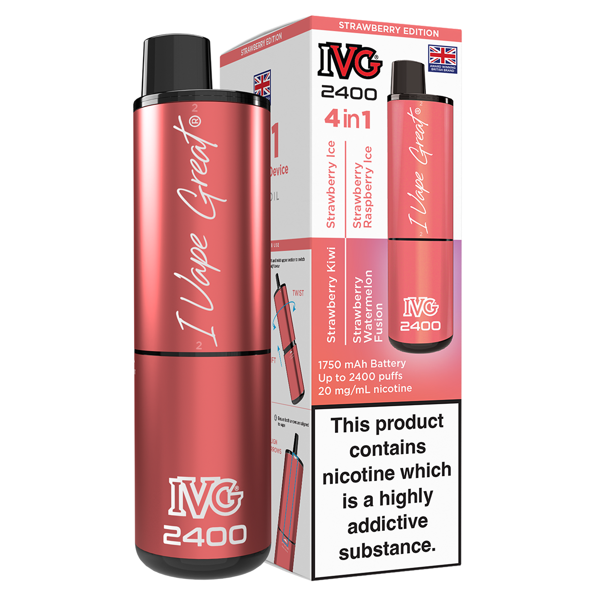 Strawberry Edition IVG 2400 Disposable Device