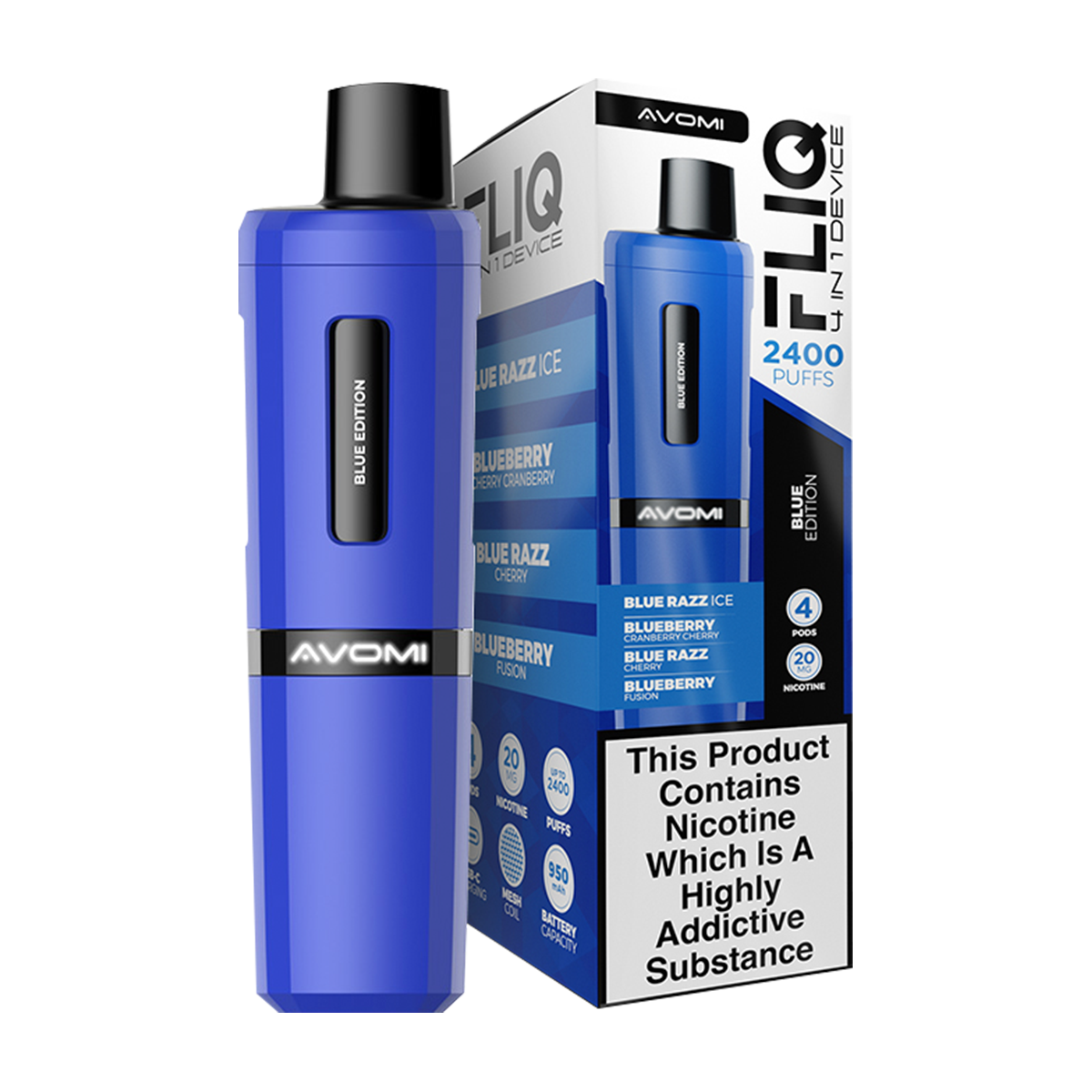 Blue Edition Avomi Fliq 4in1 Vape Kit