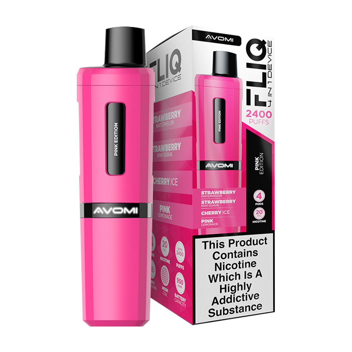 Pink Edition Avomi Fliq 4in1 Vape Kit