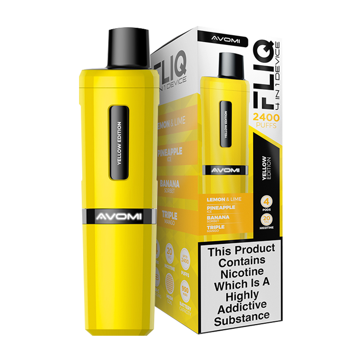 Yellow Edition Avomi Fliq 4in1 Vape Kit