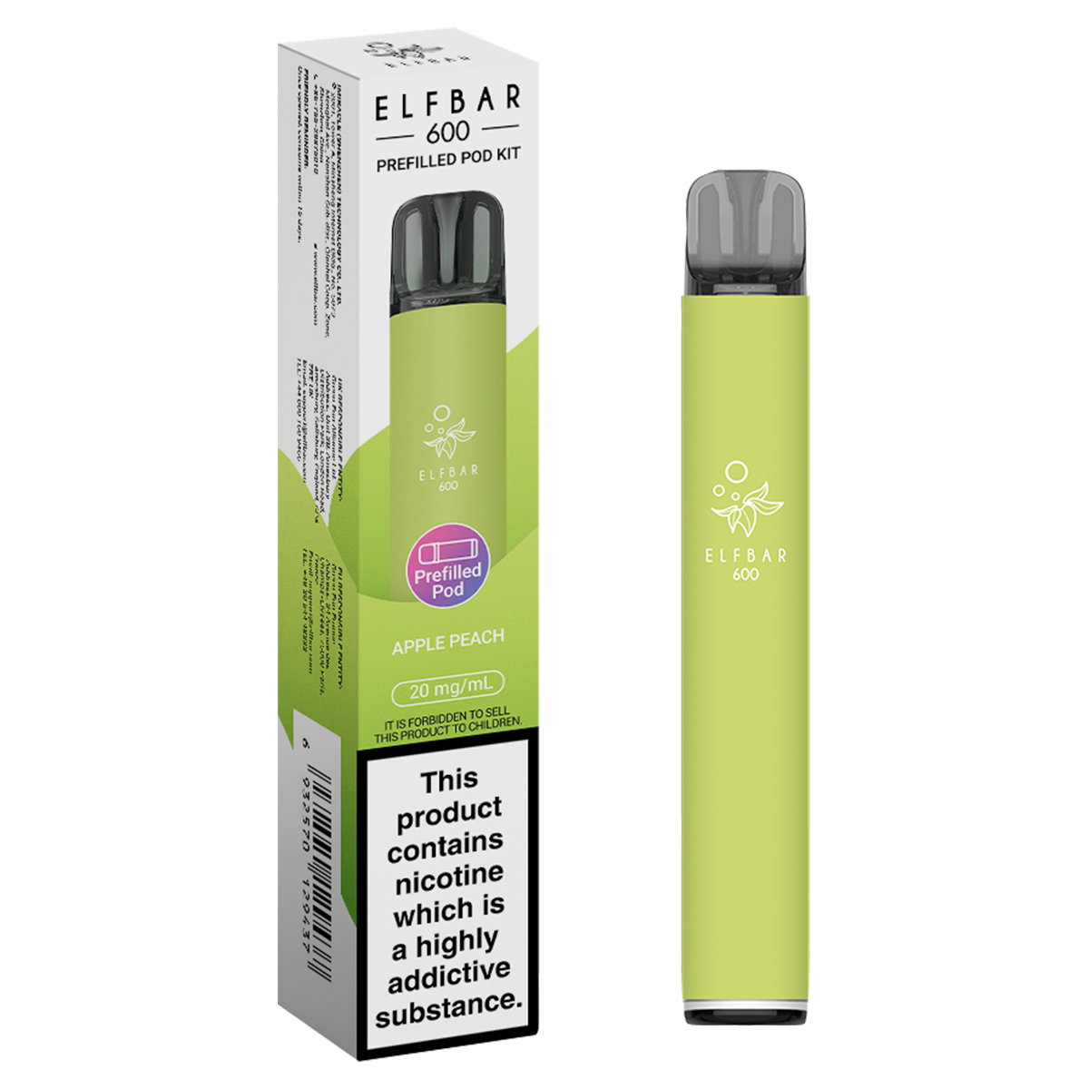 elfbar 600 prefilled pod kit apple peach
