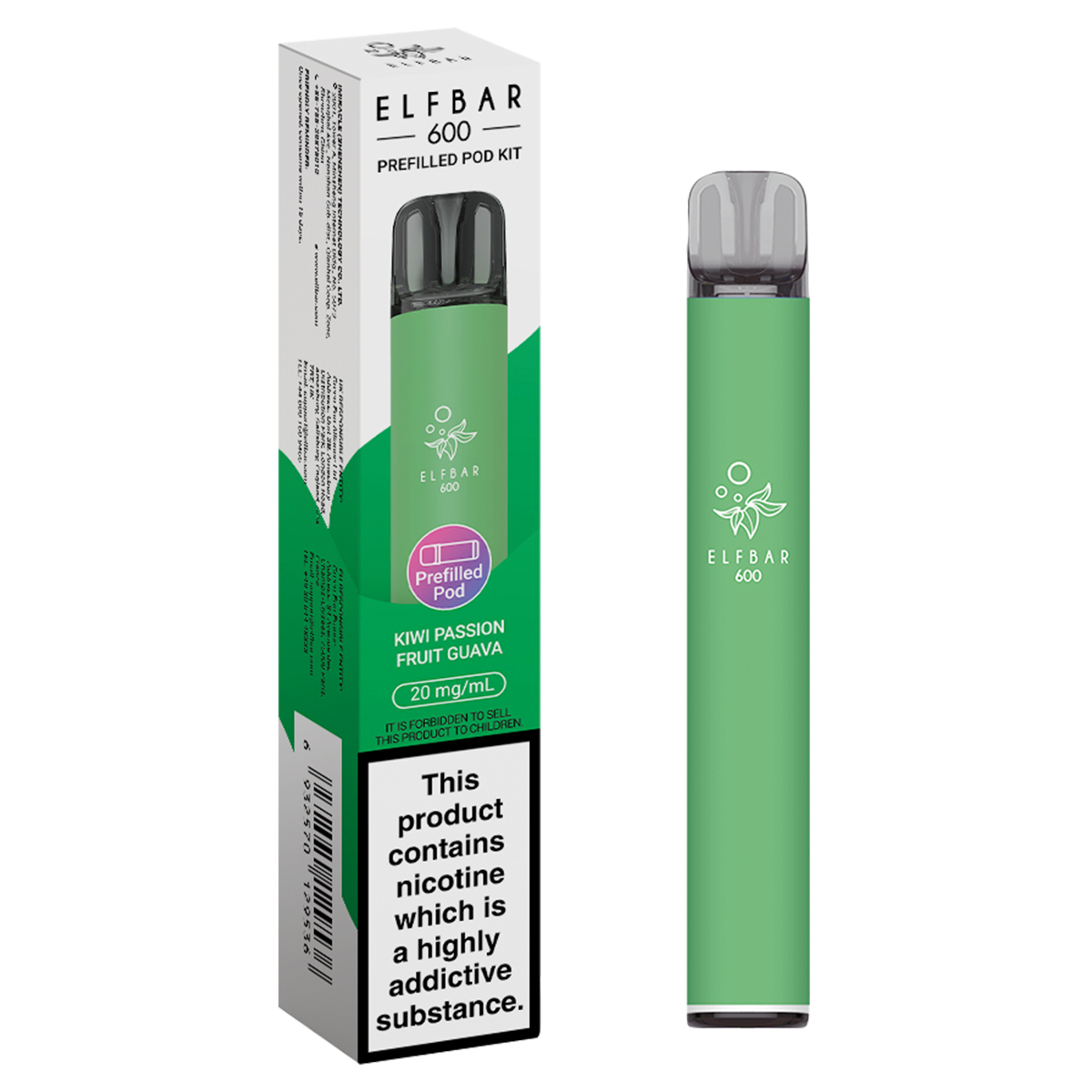 elfbar 600 prefilled pod kit kiwi passion fruit guava