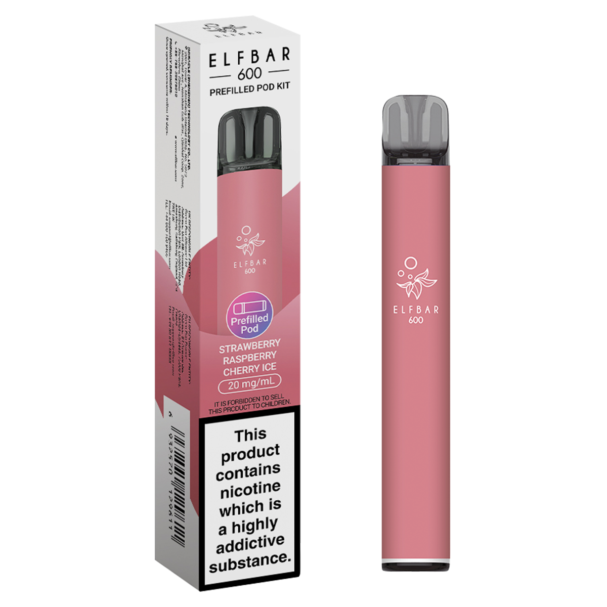elfbar 600 prefilled pod kit strawberry raspberry cherry ice