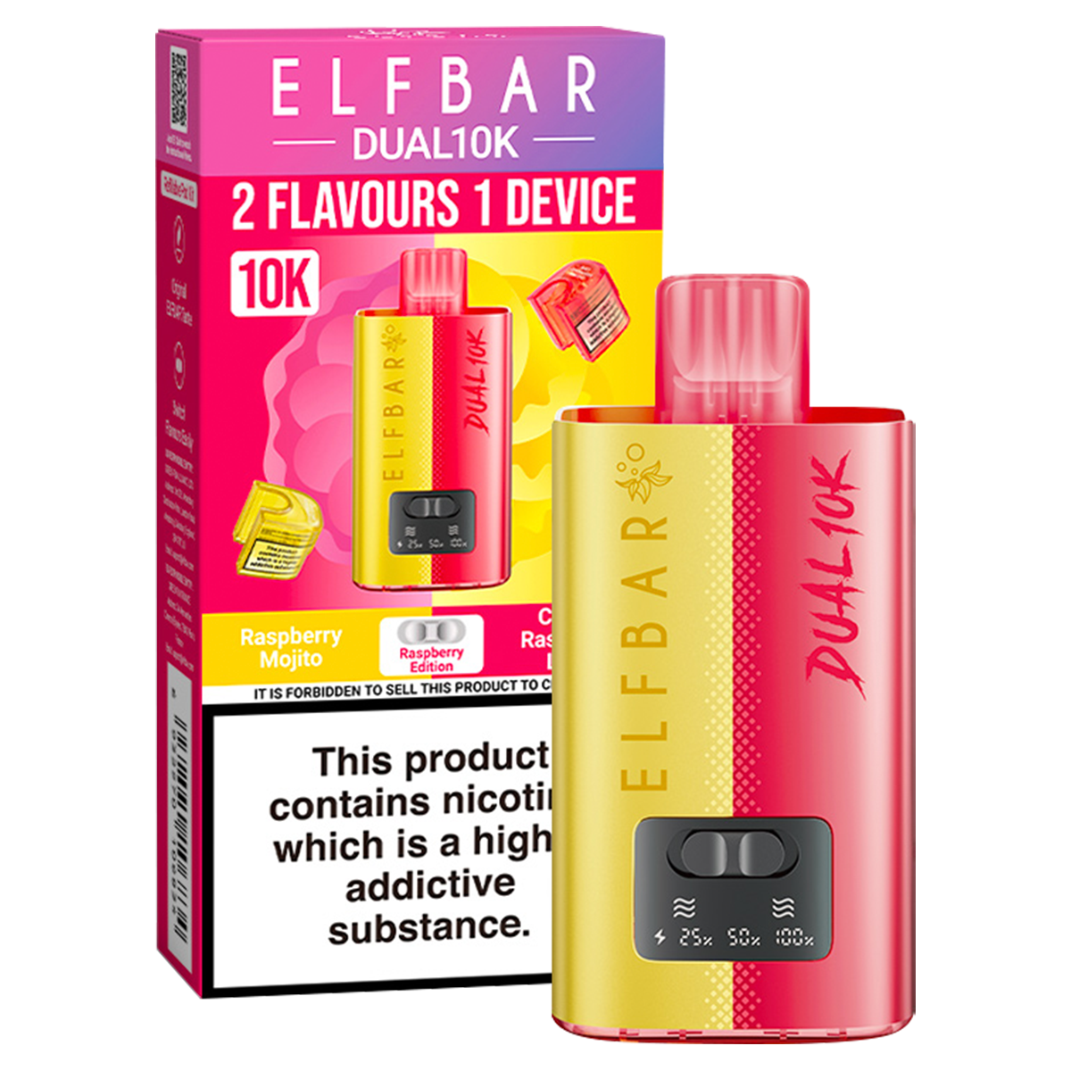 Elfbar Dual 10k Vape Kit Raspberry Edition
