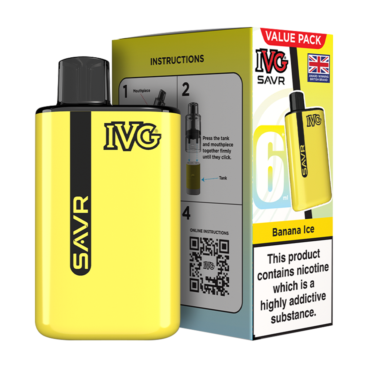 IVG SAVR Vape Kit Banana Ice 6ml