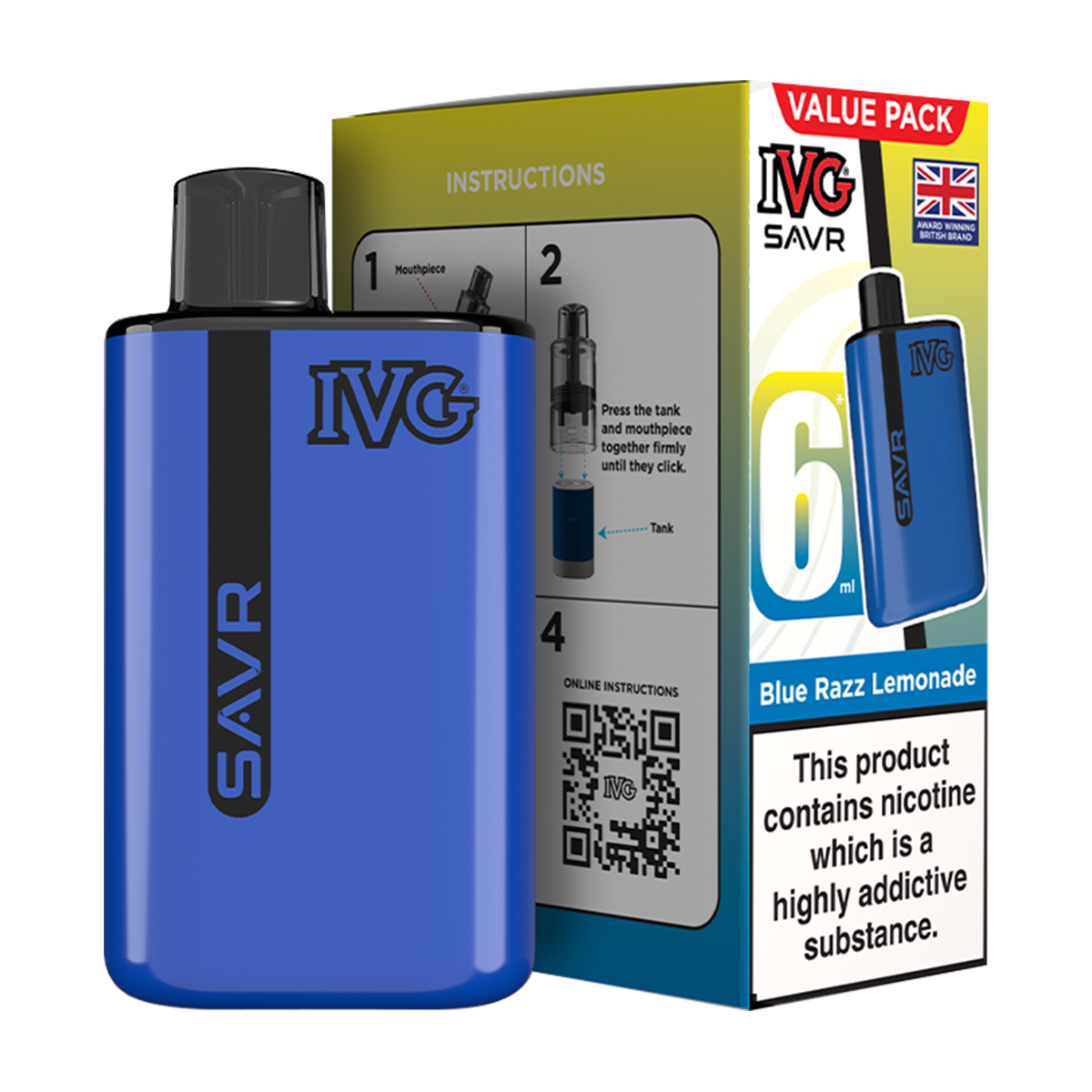 IVG SAVR Vape Kit Blue Razz Lemonade 6ml