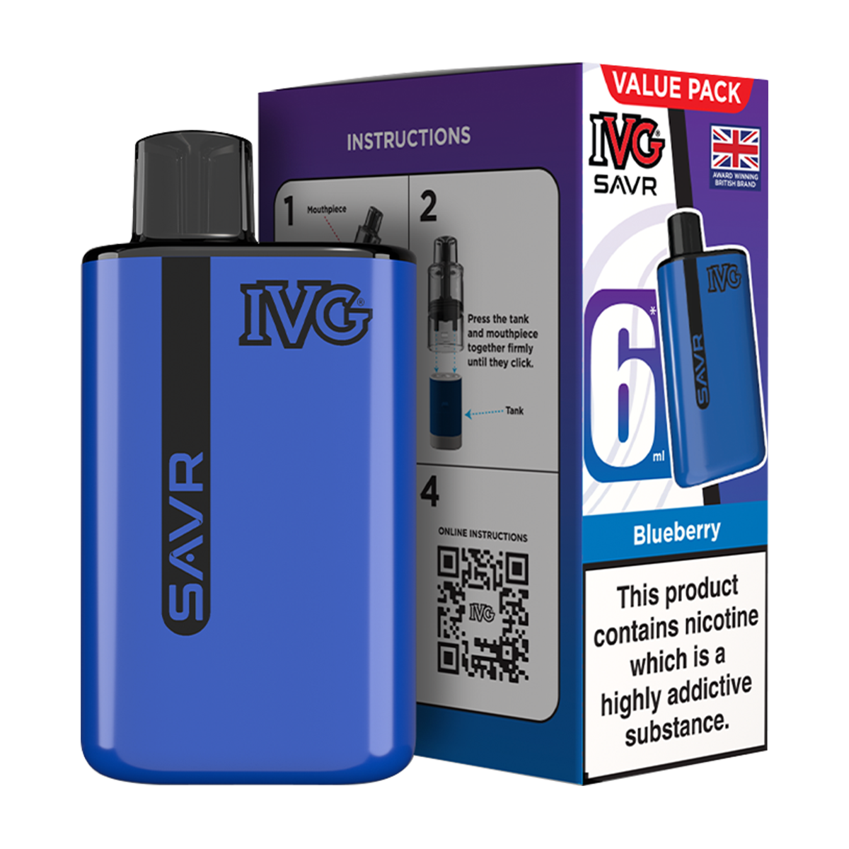 IVG SAVR Vape Kit Blueberry 6ml