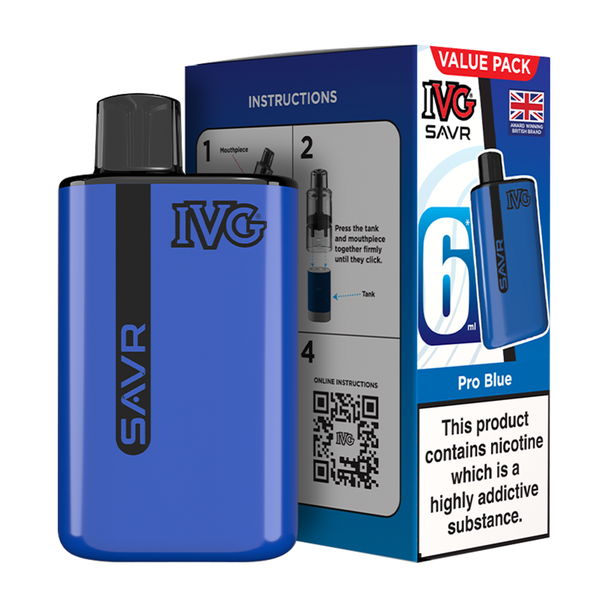 IVG SAVR Vape Kit Pro Blue 6ml