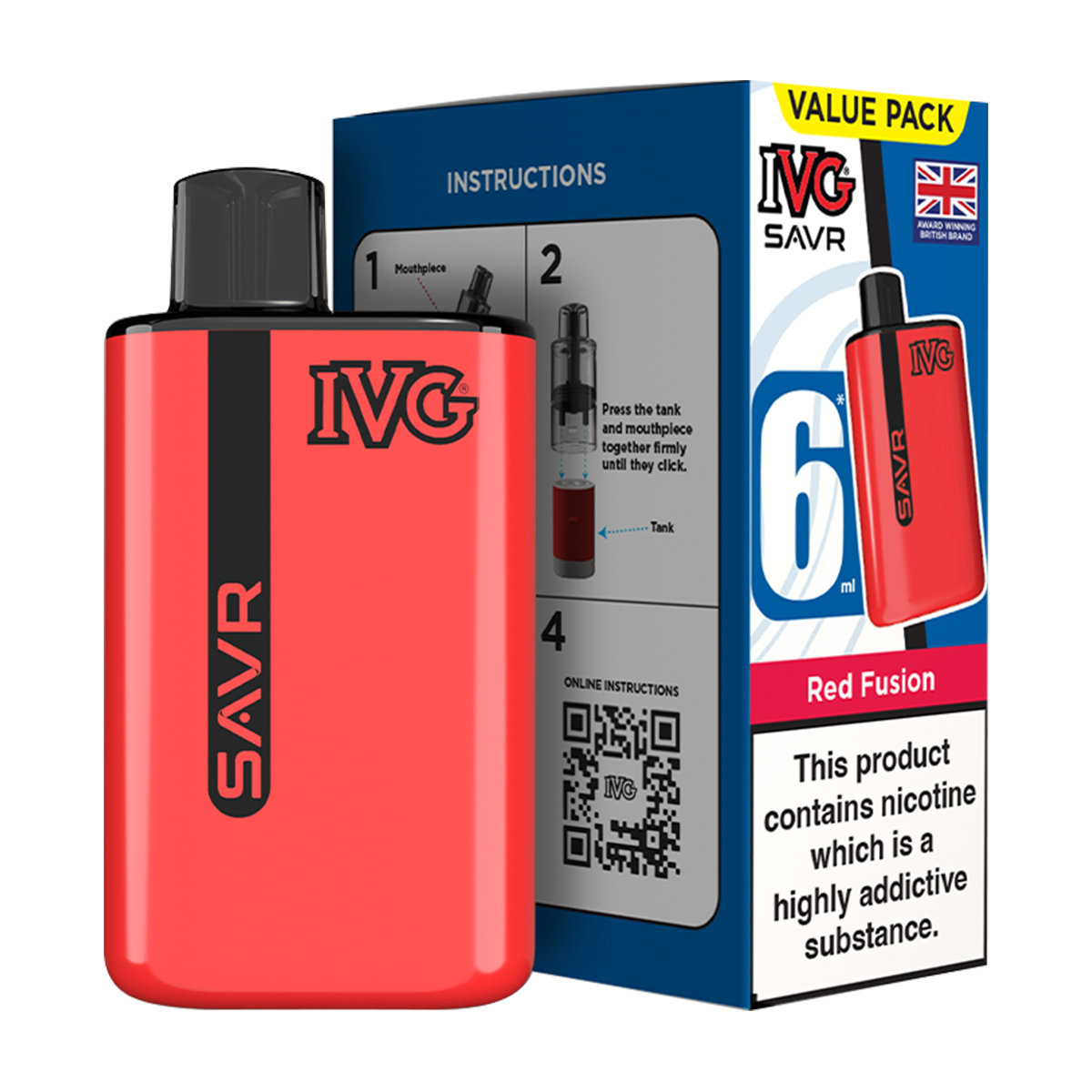 IVG SAVR Vape Kit Red Fusion 6ml