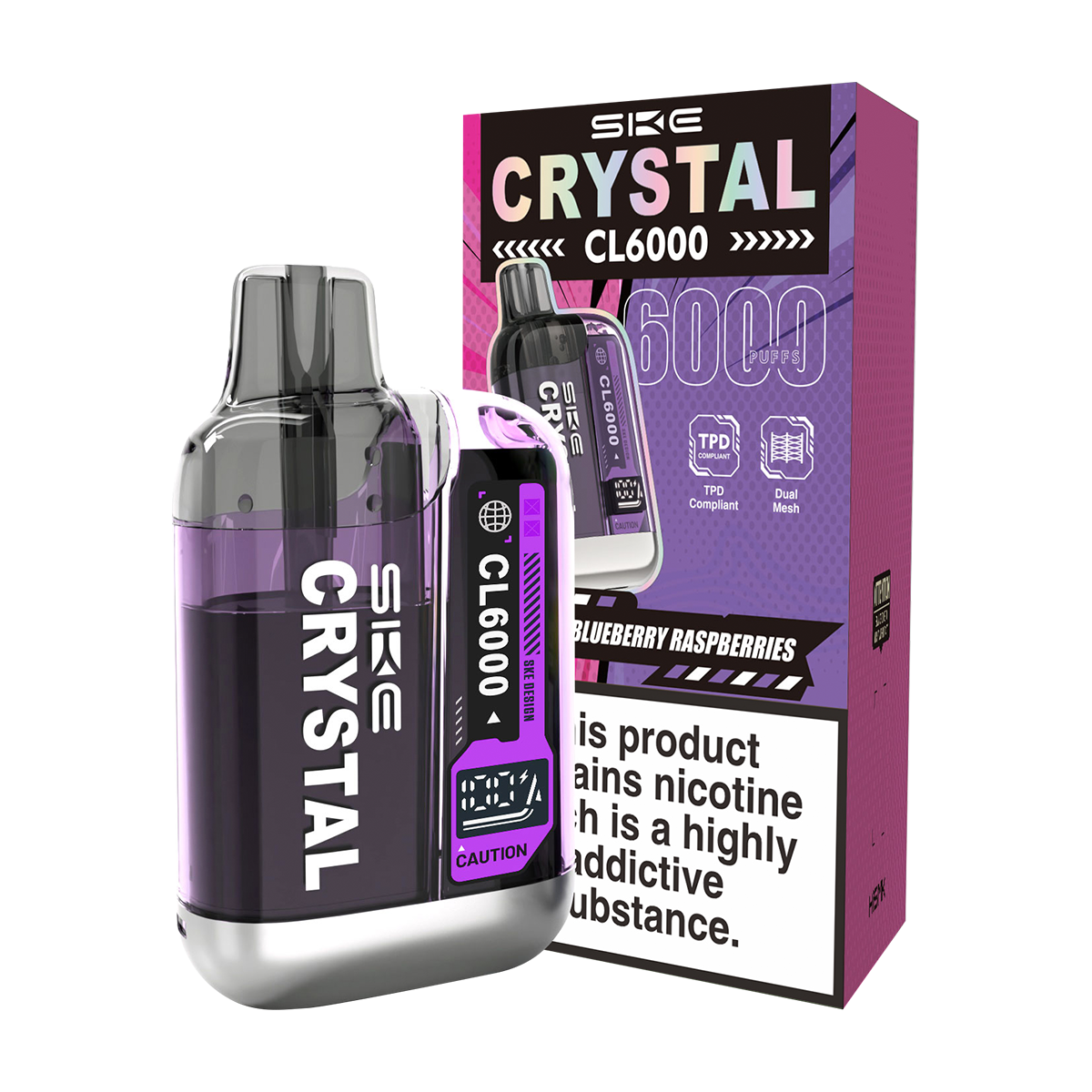 Blueberry Raspberries SKE Crystal CL6000 Big Puff Vape