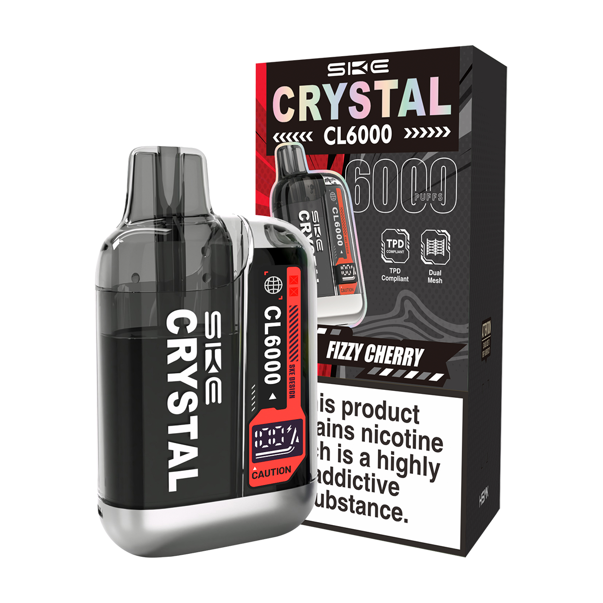 Fizzy Cherry SKE Crystal CL6000 Big Puff Vape
