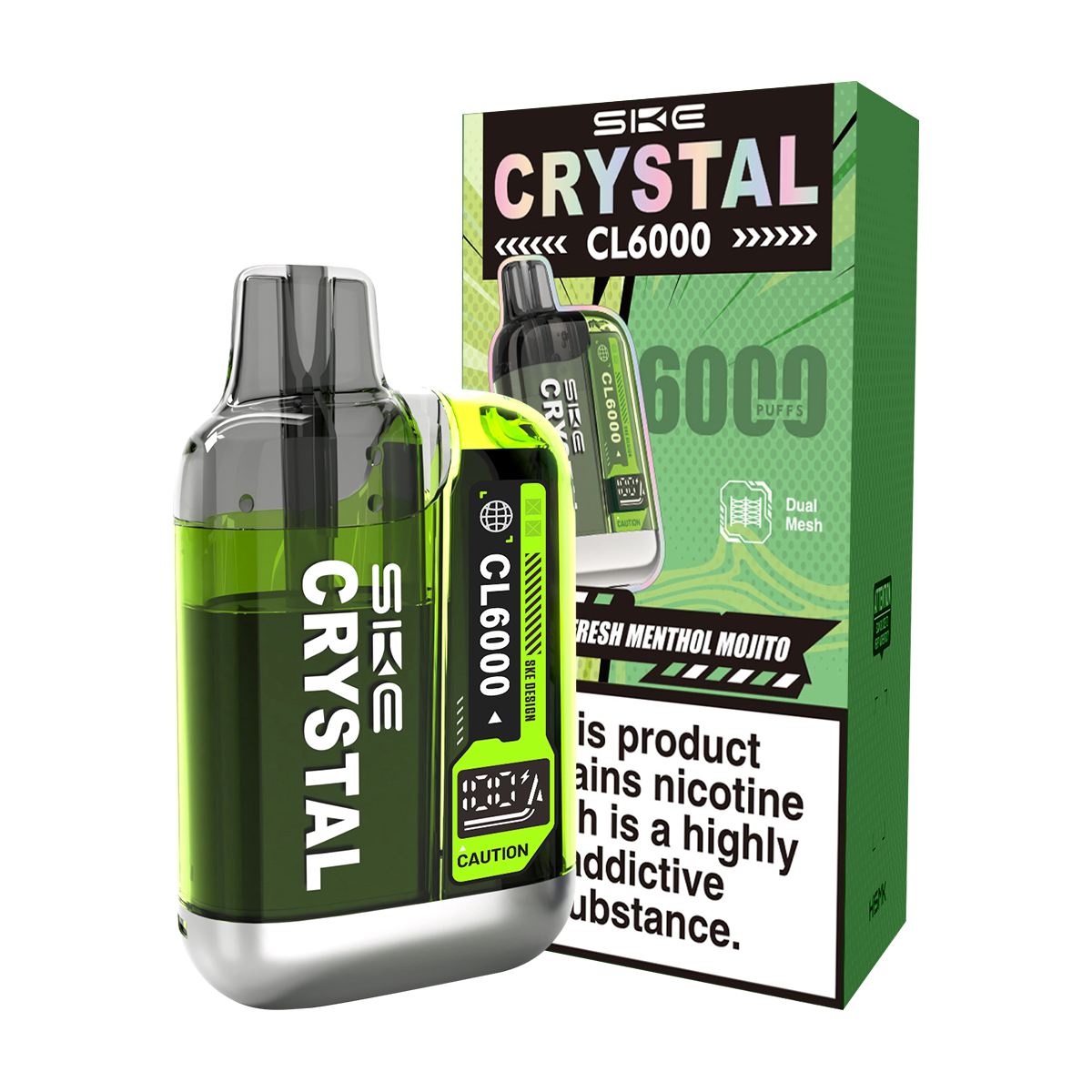 SKE Crystal CL6000 Big Puff Vape Fresh Menthol