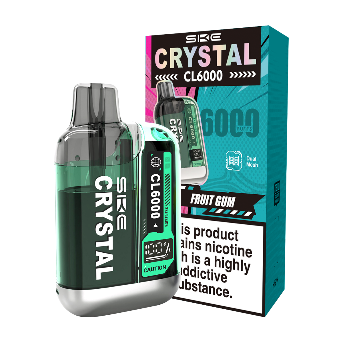 SKE Crystal CL6000 Big Puff Vape Fruit Gum