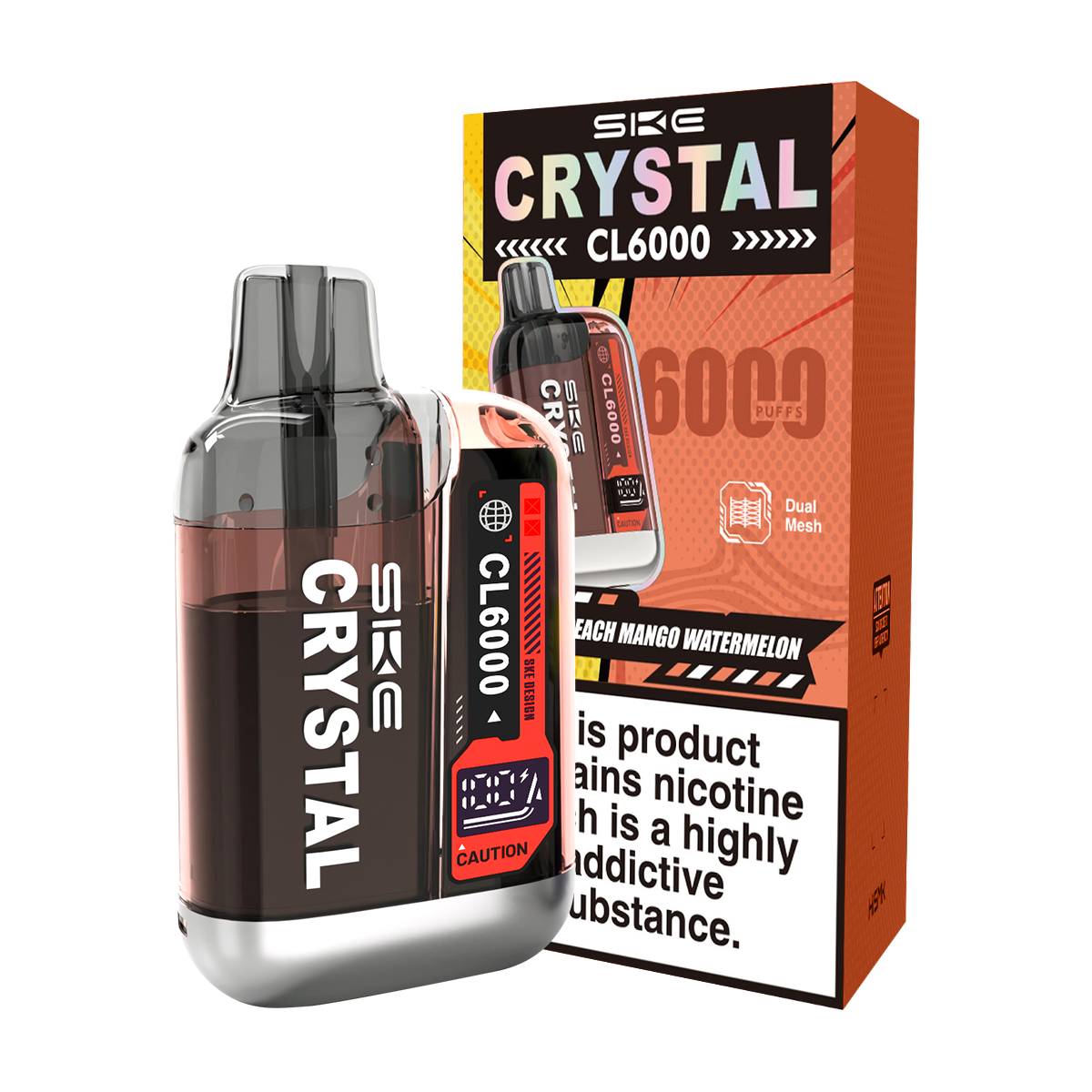 Peach Mango Watermelon SKE Crystal Big Puff Vape