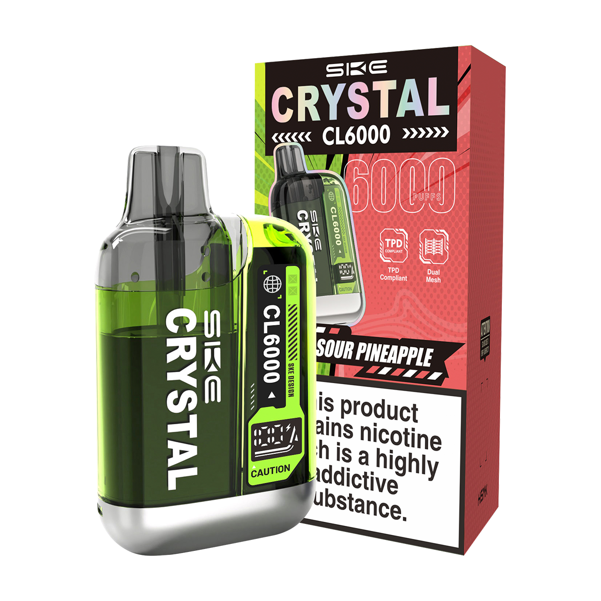 Sour Pineapple SKE Crystal CL6000 Big Puff Vape