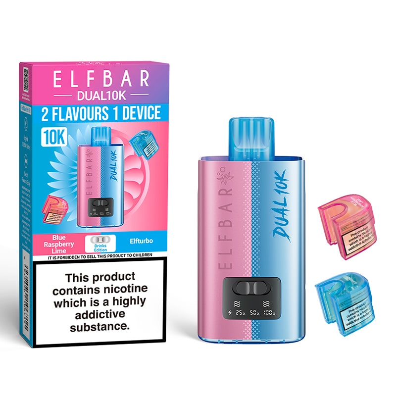 Elf Bar Dual 10K Pod Kit   Dual Flavor, 10,000 Puffs, Rechargeable Vape