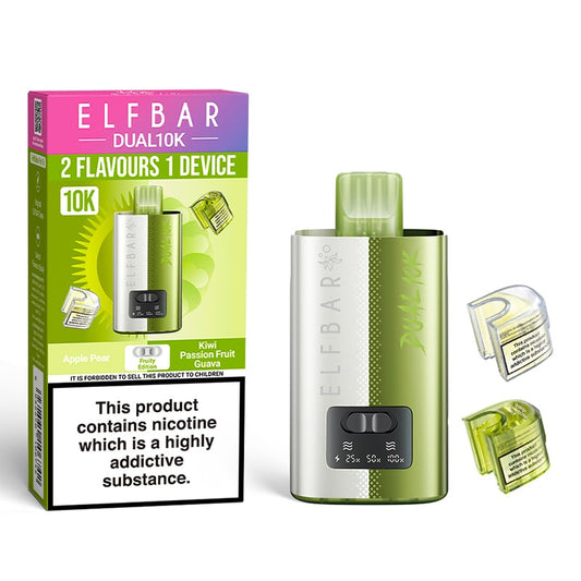 Elf Bar Dual 10K Pod Kit   Dual Flavor, 10,000 Puffs, Rechargeable Vape