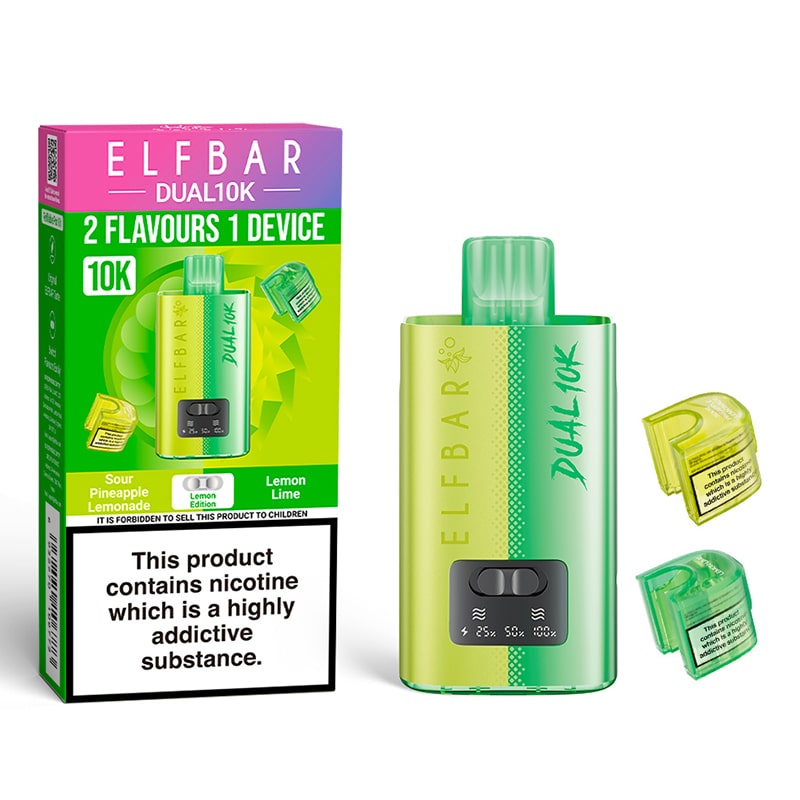 Elf Bar Dual 10K Pod Kit   Dual Flavor, 10,000 Puffs, Rechargeable Vape