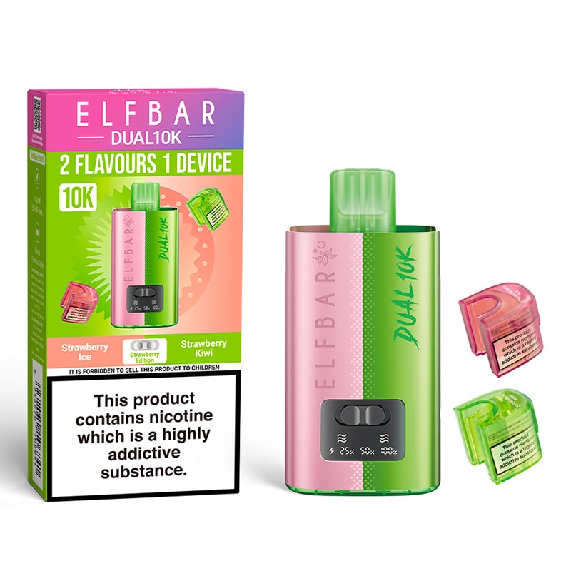 Elf Bar Dual 10K Pod Kit   Dual Flavor, 10,000 Puffs, Rechargeable Vape