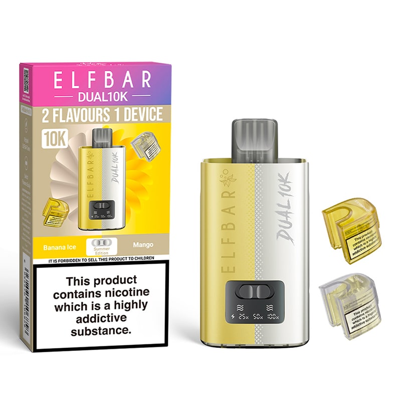 Elf Bar Dual 10K Pod Kit   Dual Flavor, 10,000 Puffs, Rechargeable Vape