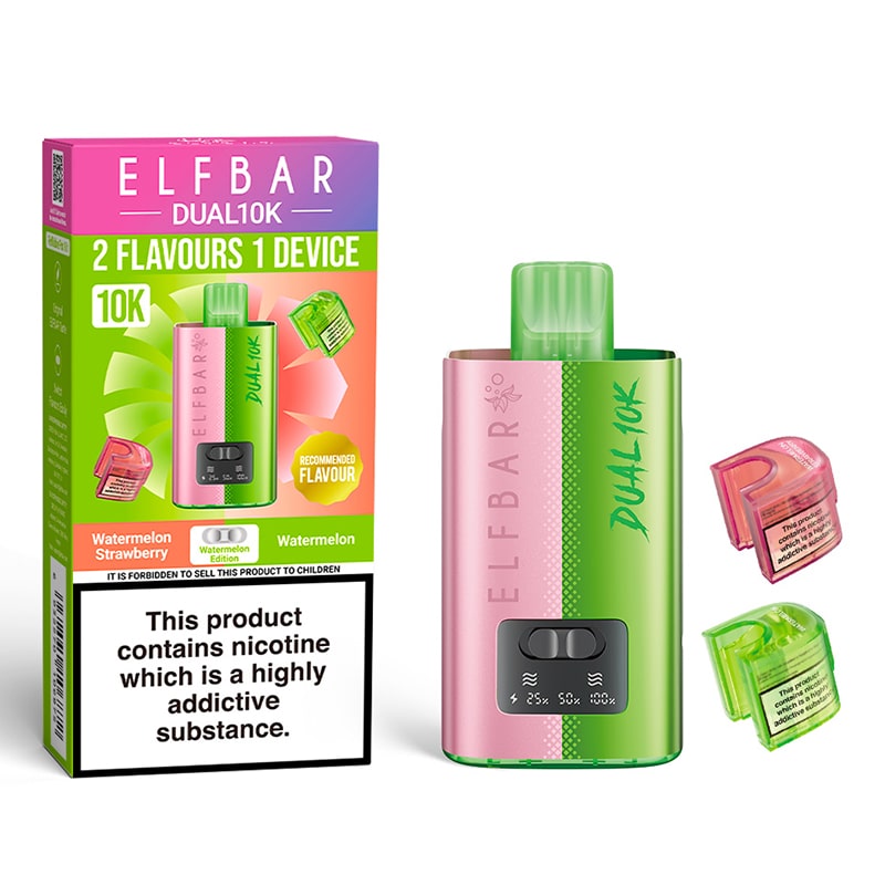 Elf Bar Dual 10K Pod Kit   Dual Flavor, 10,000 Puffs, Rechargeable Vape