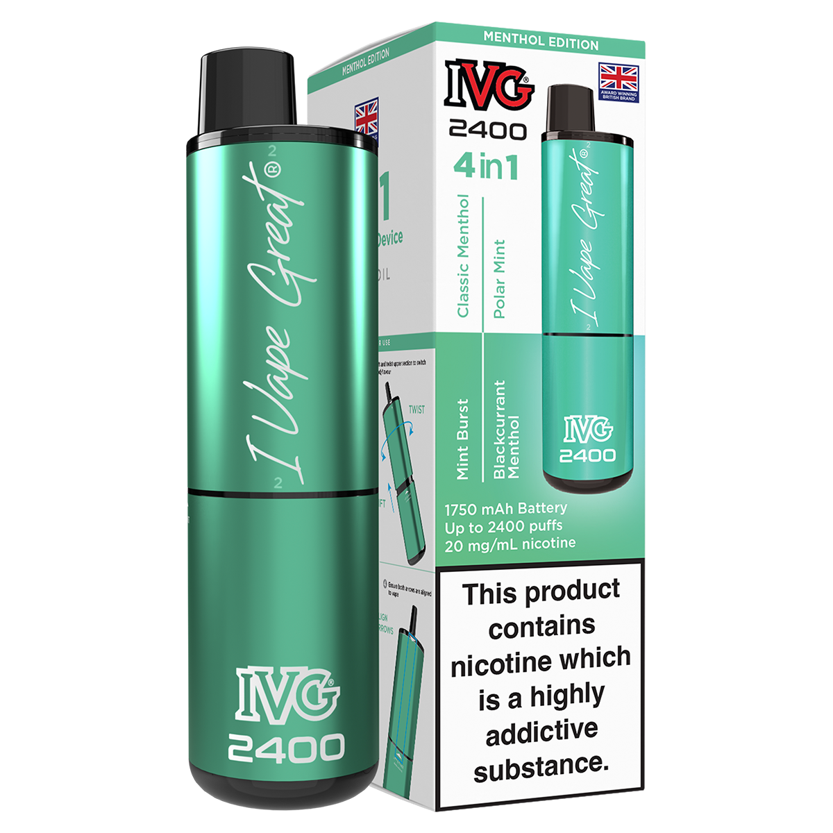 Menthol Edition IVG 2400 Disposable Device