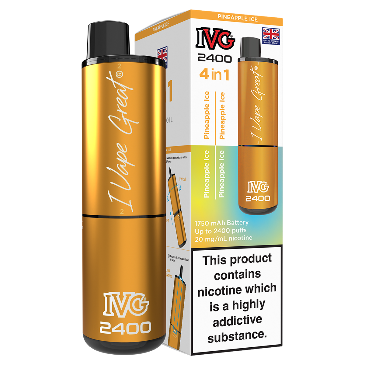 Pineapple Ice IVG 2400 Disposable Vape