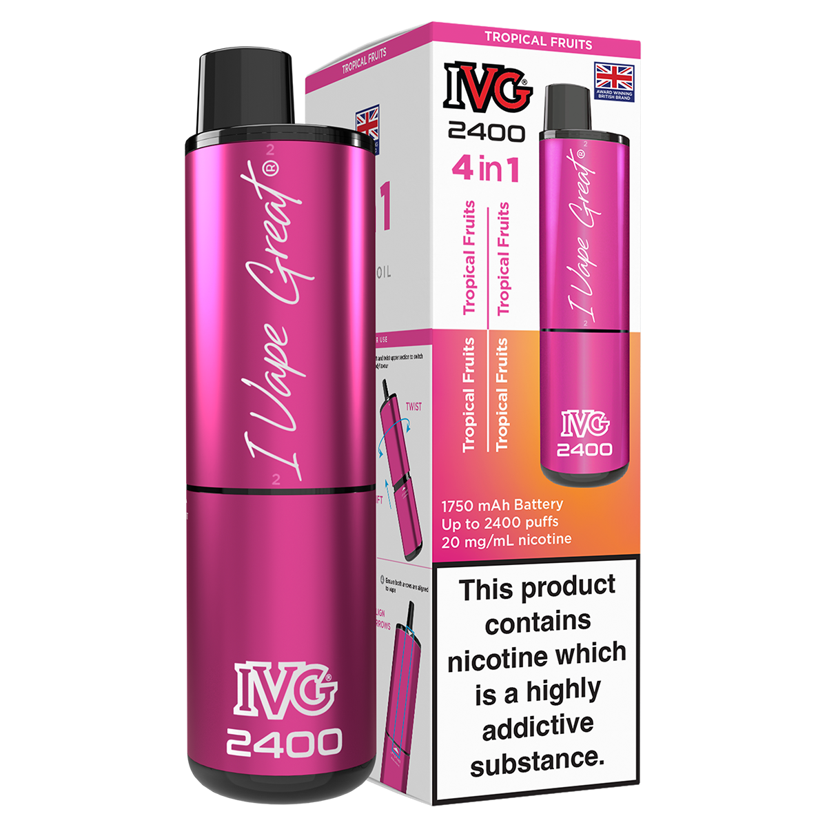 Tropical Fruits IVG 2400 Disposable Vape