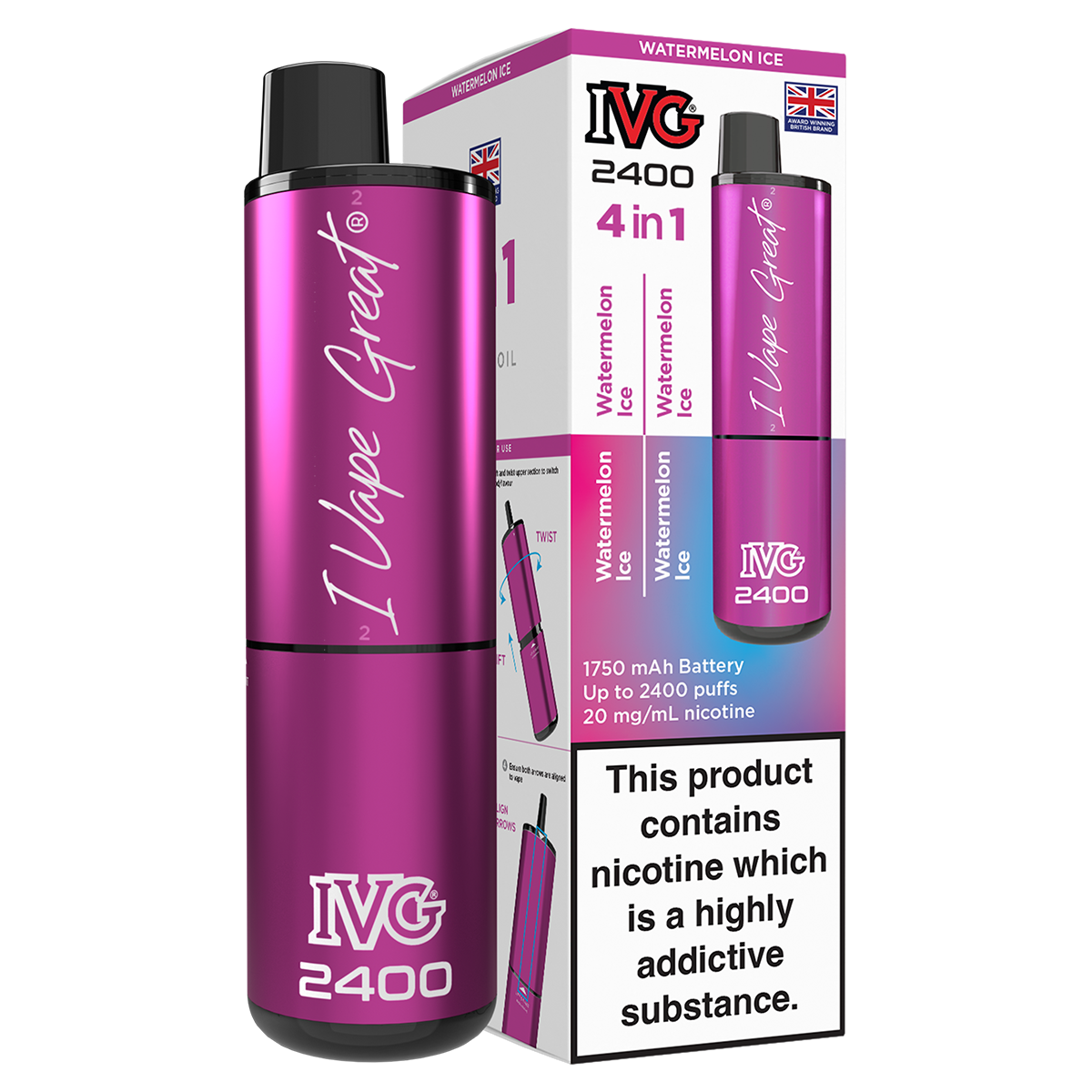 Watermelon Ice IVG 2400 Disposable Vape