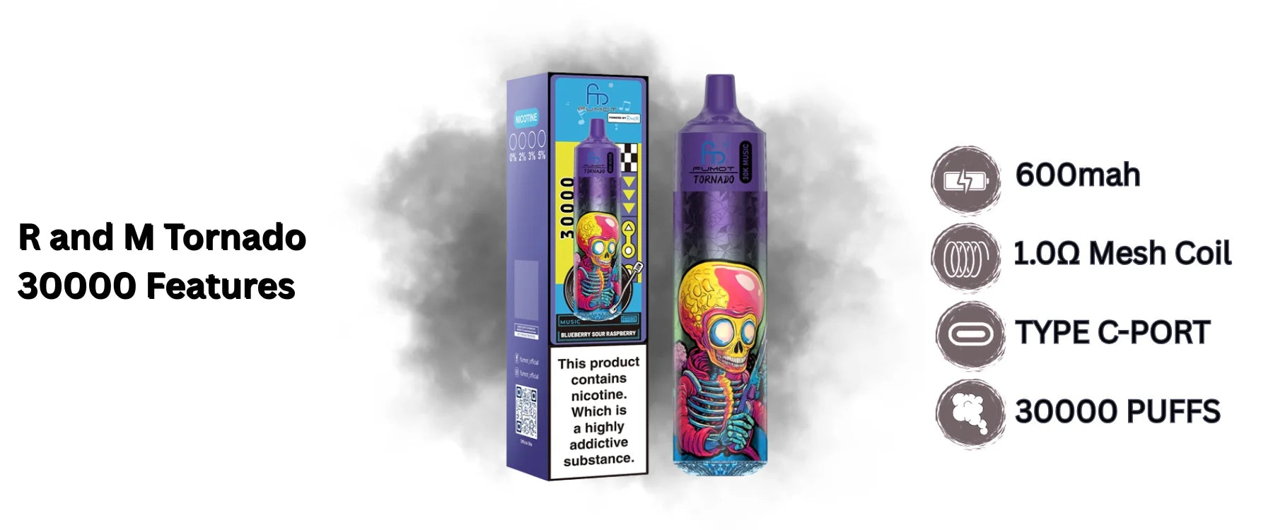 R and M Tornado 30000 puffs