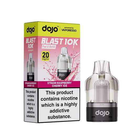 Vaporesso DOJO Blast 10K Straw-Raspberry Cherry Ice Prefilled Pod & Refill