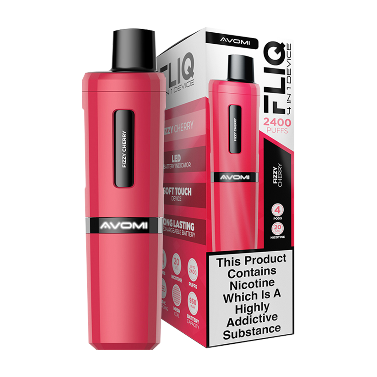 Fizzy Cherry Avomi Fliq 4in1 Vape Kit