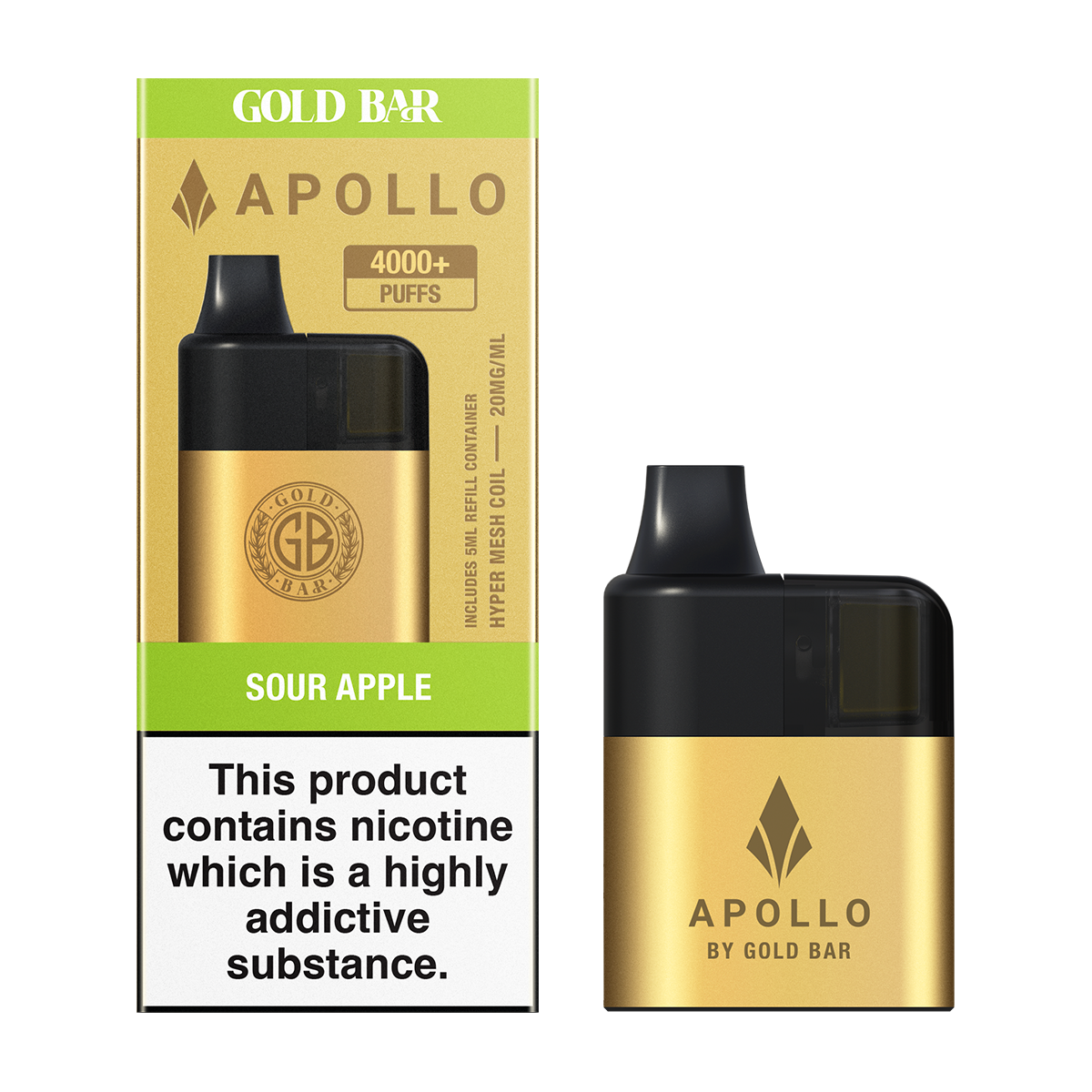Gold Bar Apollo AIO Kit Sour Apple