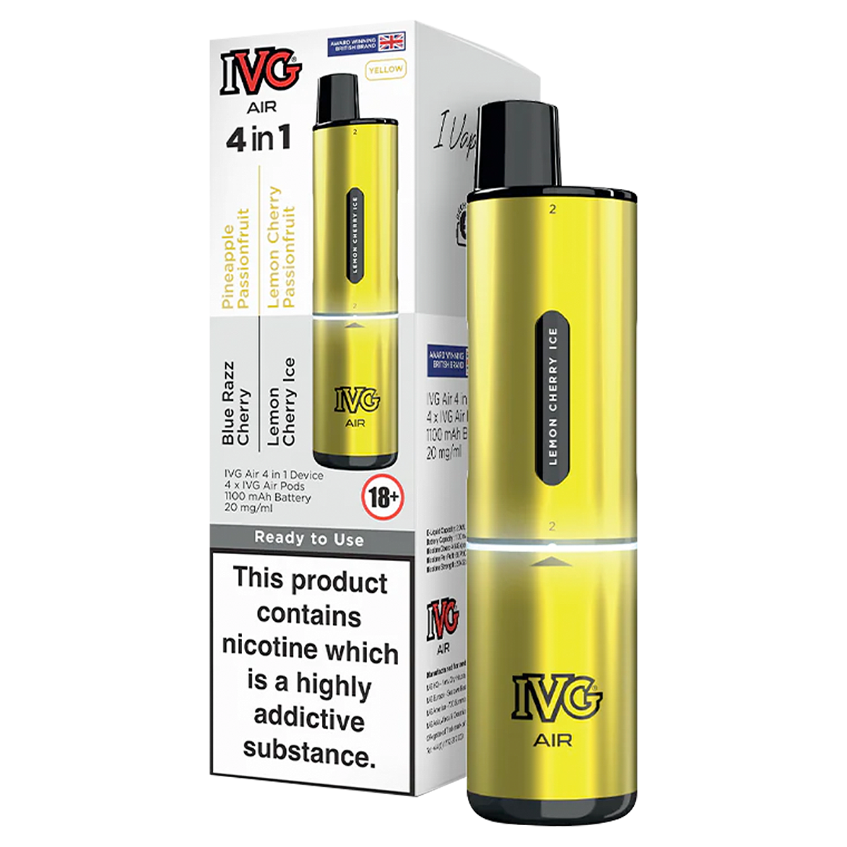 Yellow Edition IVG Air 4 in 1 Vape Kit