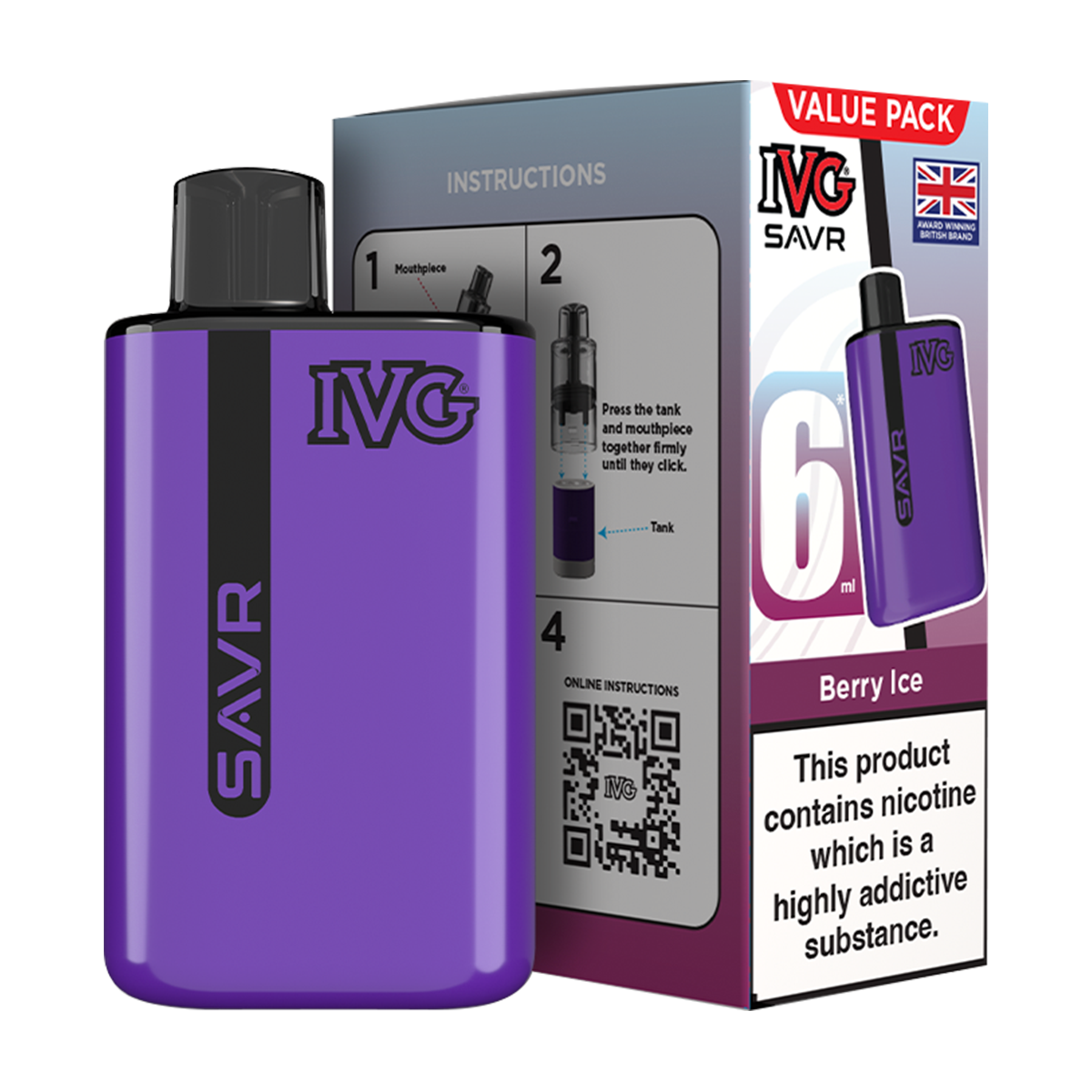IVG SAVR Vape Kit Berry Ice 6ml