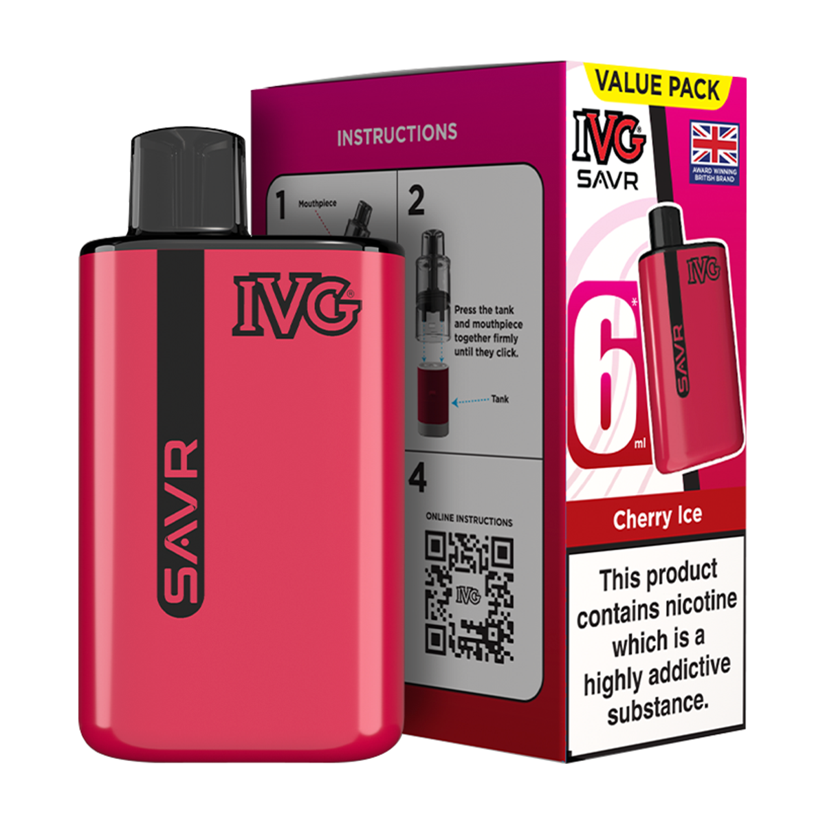 IVG SAVR Vape Kit Cherry Ice 6ml