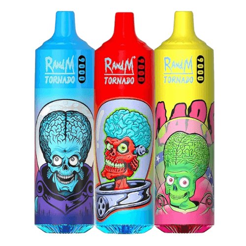 The R and M Tornado 9000 Disposable Vape with 9000 Puffs and Rechargeable Battery