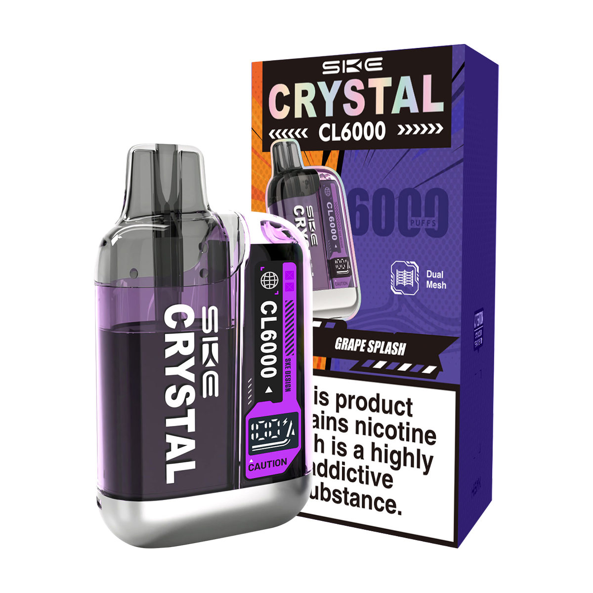 SKE Crystal CL6000 Big Puff Vape Grape Splash