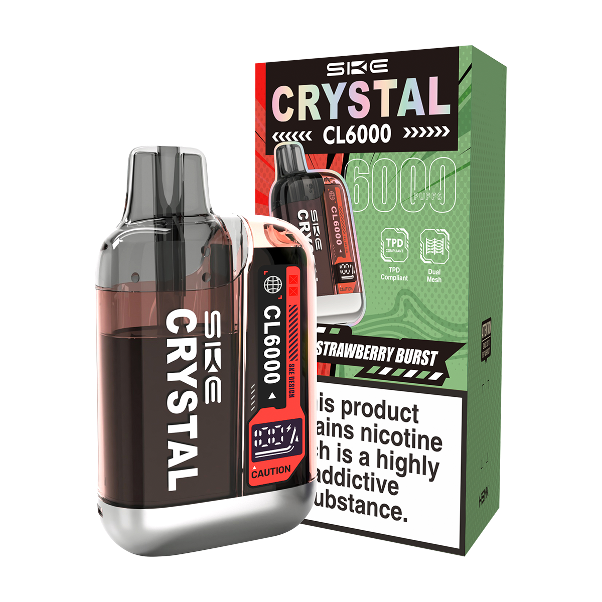 Strawberry Burst SKE Crystal CL6000 Big Puff Vape